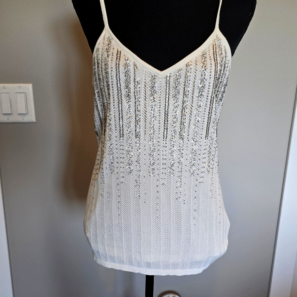 White House Black Market sweater tank, medium, beaded